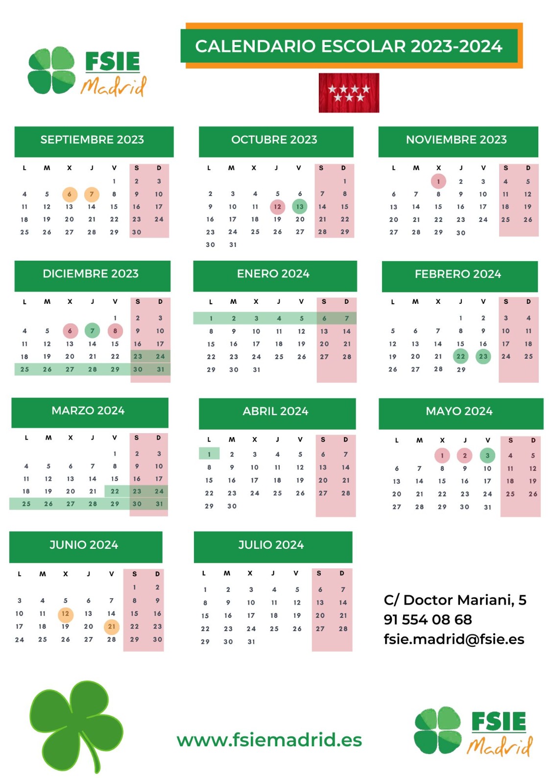 Calendario Escolar 2025 2026 Madrid 